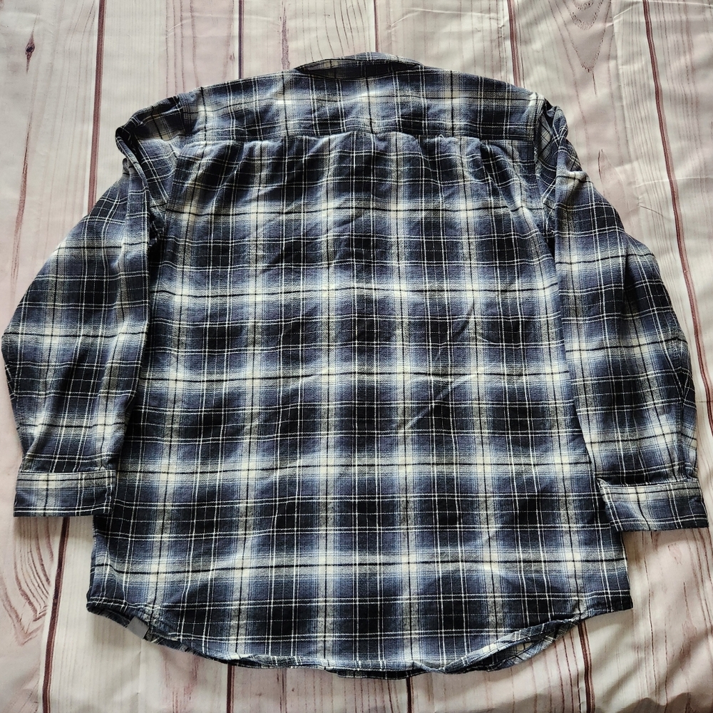Carhartt "Hubbard Plaid Shirt" Original Fit Flannel Blue Black White, Men's XL - Picture 5 of 10